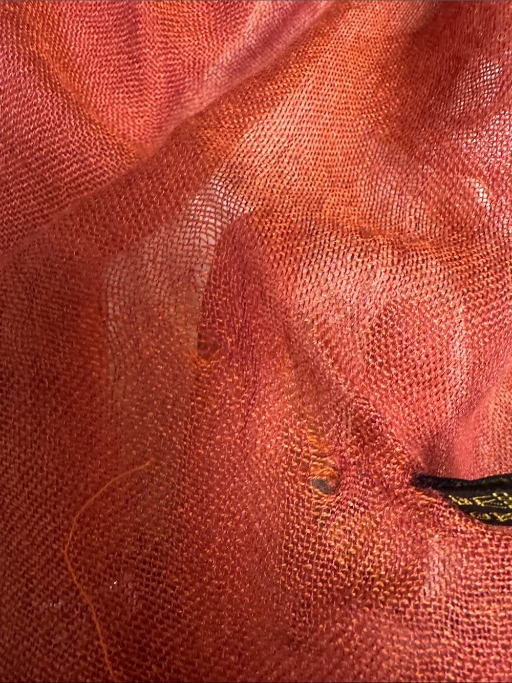 Loro Piana Rust Red Lightweight Cashmere Blend Wrap/ scarf
